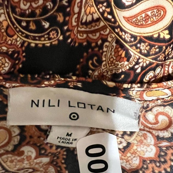 NILI LOTAN Target Brown Paisley Print Slip Dress with Side Slits Size M - Picture 7 of 9
